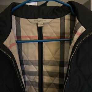 Burberry Black Quilted Utility Jacket with Check Lining